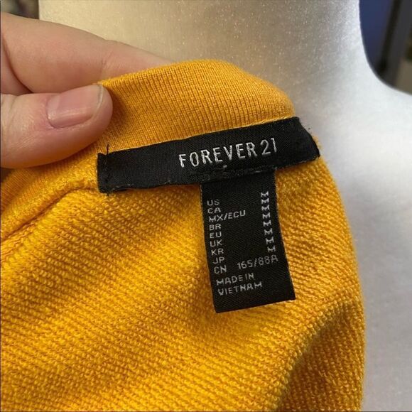 FOREVER 21 | Mustard Crop Sweater with Draw String - Picture 3 of 4